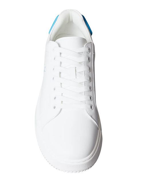 Sneaker donna bianca e celeste in pelle Calvin Klein Jeans | YW0YW018460LE
